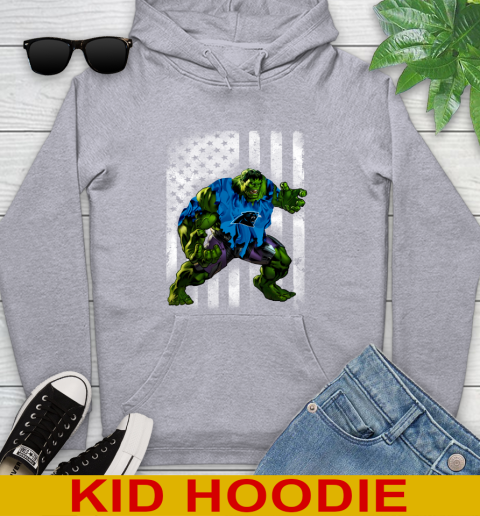 Carolina Panthers Hulk Marvel Avengers NFL Football American Flag Youth Hoodie 6