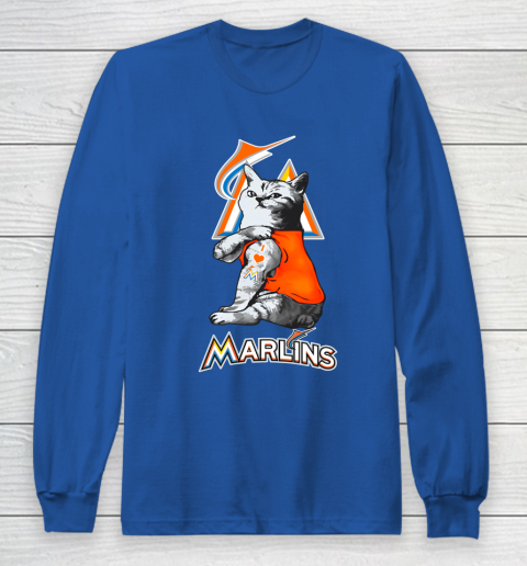 MLB Baseball My Cat Loves Miami Marlins Long Sleeve T-Shirt 6
