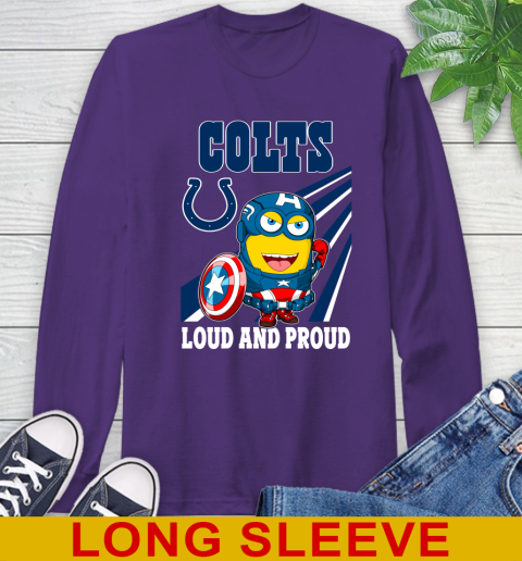 NFL Football Indianapolis Colts Captain America Marvel Avengers Minion Shirt Long Sleeve T-Shirt 6 NFL Football Indianapolis Colts Captain America Marvel Avengers Minion Shirt Long Sleeve T-Shirt - Image 6