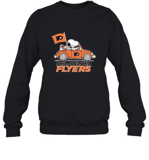 Snoopy And Woodstock Ride The Philadelphia Flyers Car NHL Sweatshirt