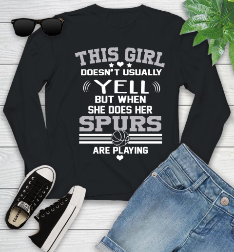 San Antonio Spurs NBA Basketball I Yell When My Team Is Playing Youth Long Sleeve
