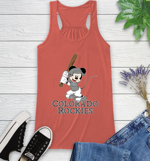 MLB Baseball Colorado Rockies Cheerful Mickey Mouse Shirt Racerback Tank 4