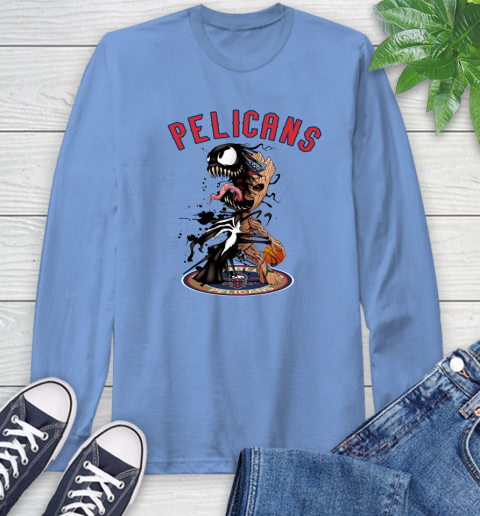 NBA New Orleans Pelicans Basketball Venom Groot Guardians Of The Galaxy Long Sleeve T-Shirt 11