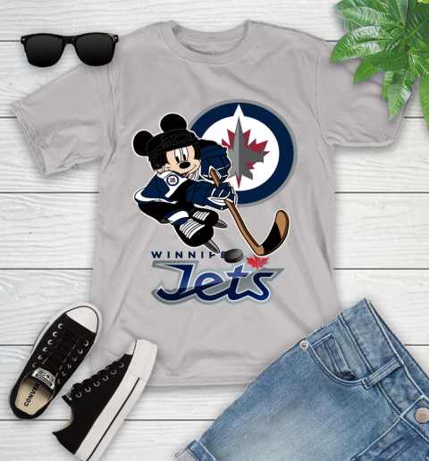 NHL Winnipeg Jets Mickey Mouse Disney Hockey T Shirt Youth T-Shirt 12