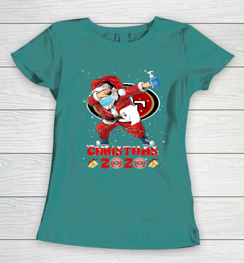San Francisco 49ers Funny Santa Claus Dabbing Christmas 2020 NFL Women's T-Shirt 10