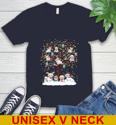 Maltese dog pet lover light christmas tree shirt 48