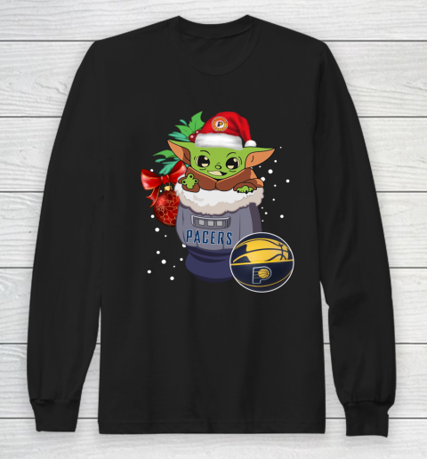 Indiana Pacers Christmas Baby Yoda Star Wars Funny Happy NBA Long Sleeve T-Shirt