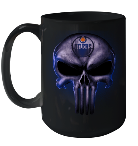 Edmonton Oilers NHL Hockey Punisher Skull Sports Ceramic Mug 15oz