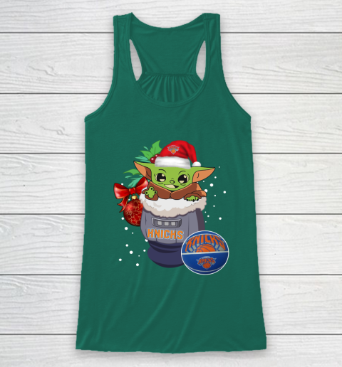 New York Knicks Christmas Baby Yoda Star Wars Funny Happy NBA Racerback Tank 6