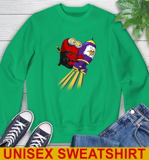 NFL Football Minnesota Vikings Deadpool Minion Marvel Shirt Sweatshirt 8