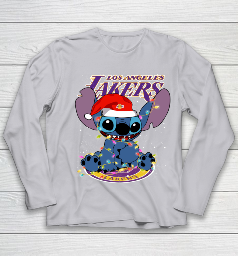 Los Angeles Lakers NBA noel stitch Basketball Christmas Youth Long Sleeve 3