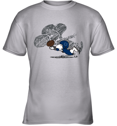 Indianapolis Colts Snoopy Plays The Football Game Youth T-Shirt