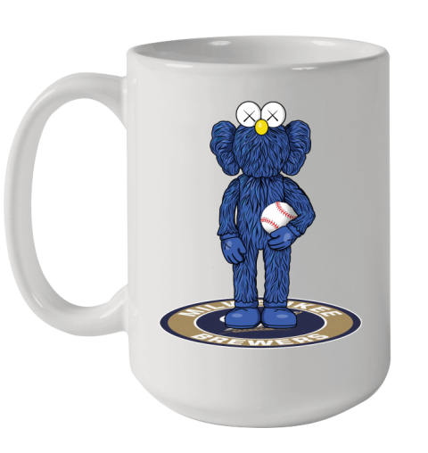 MLB Baseball Milwaukee Brewers Kaws Bff Blue Figure Shirt Ceramic Mug 15oz