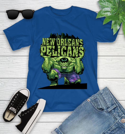 New Orleans Pelicans NBA Basketball Incredible Hulk Marvel Avengers Sports Youth T-Shirt 9