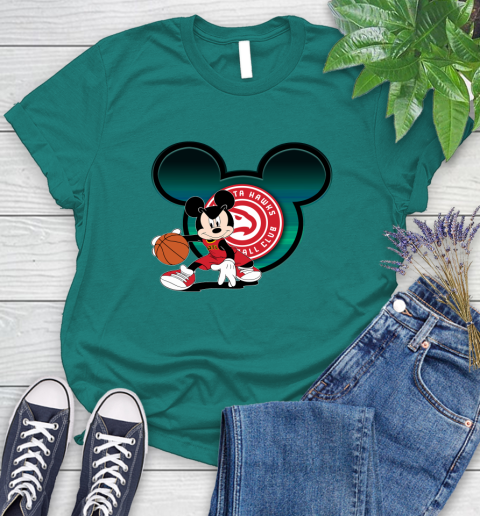 NBA Atlanta Hawks Mickey Mouse Disney Basketball Women's T-Shirt 12