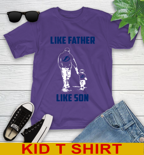 Tampa Bay Lightning NHL Hockey Like Father Like Son Sports Youth T-Shirt - Image 4