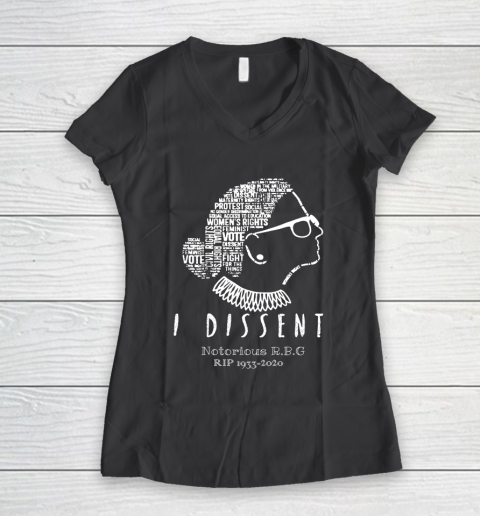 Notorious RBG 1833  2020 R.I.P Ruth Bader Ginsburg I Dissent Women's V-Neck T-Shirt 6