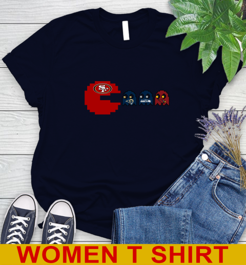 San Francisco 49ers NFL Football Pac Man Champion Women's T-Shirt 4 San Francisco 49ers NFL Football Pac Man Champion Women's T-Shirt - Image 4