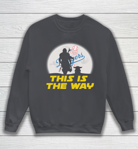 Los Angeles Dodgers MLB Baseball Star Wars Yoda And Mandalorian This Is The Way Sweatshirt 4