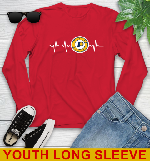 Indiana Pacers NBA Basketball Heart Beat Shirt Youth Long Sleeve 11