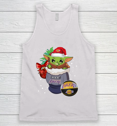 Los Angeles Lakers Christmas Baby Yoda Star Wars Funny Happy NBA Tank Top 2