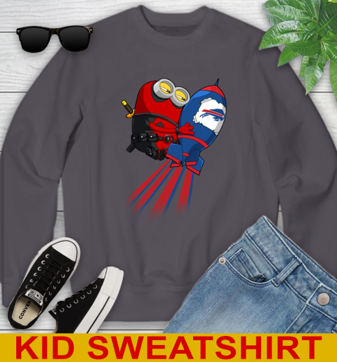 NFL Football Buffalo Bills Deadpool Minion Marvel Shirt Youth Sweatshirt 5