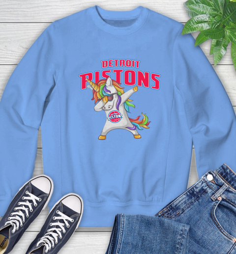 Detroit Pistons NBA Basketball Funny Unicorn Dabbing Sports Sweatshirt 11