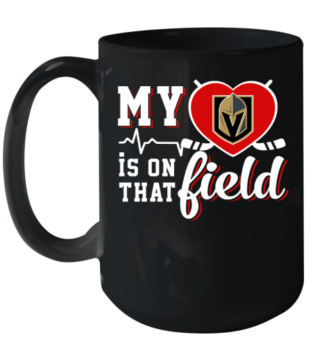 NHL My Heart Is On That Field Hockey Sports Vegas Golden Knights Ceramic Mug 15oz