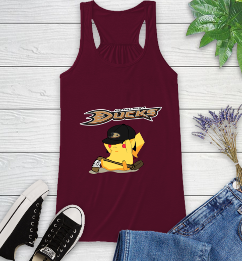 NHL Pikachu Hockey Sports Anaheim Ducks Racerback Tank 3