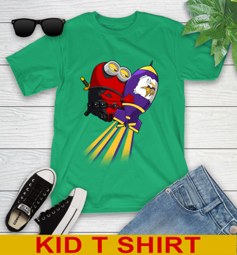 NFL Football Minnesota Vikings Deadpool Minion Marvel Shirt Youth T-Shirt 7
