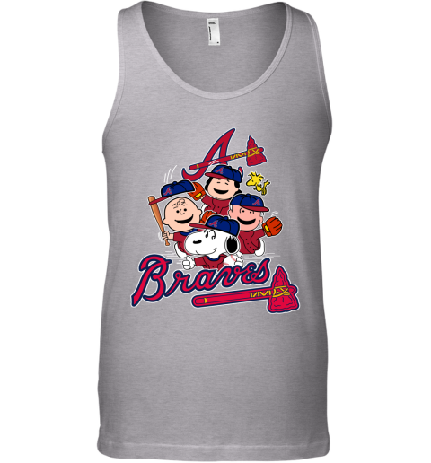 Youth Heather Gray Atlanta Braves Sleeveless T-Shirt Size: 2XL