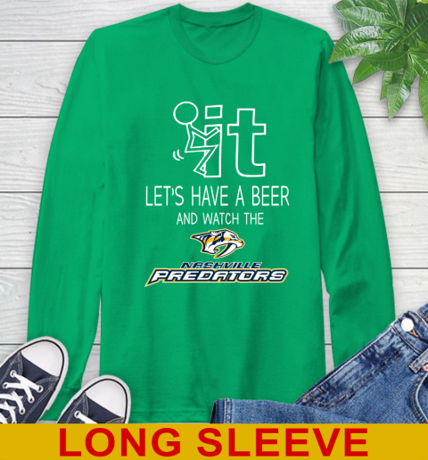 Nashville Predators Hockey NHL Let's Have A Beer And Watch Your Team Sports Long Sleeve T-Shirt 8