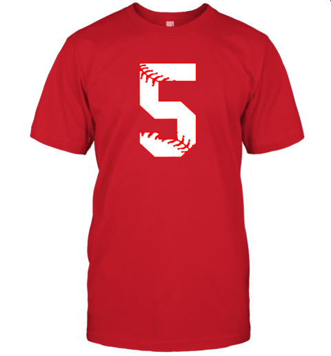 77q5 cute fifth birthday party 5th baseball shirt born 2014 jersey t shirt 60 front red