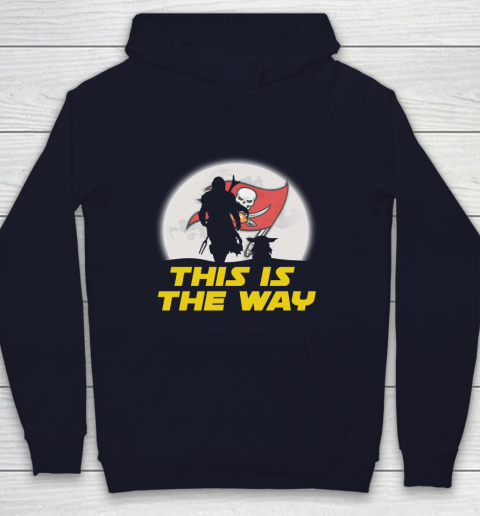 Tampa Bay Buccaneers NFL Football Star Wars Yoda And Mandalorian This Is The Way Youth Hoodie 2