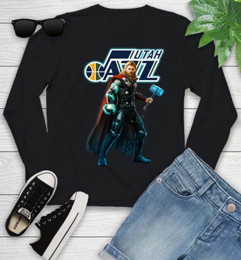 NBA Thor Avengers Endgame Basketball Utah Jazz Youth Long Sleeve 2