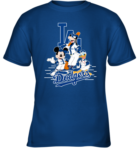 Baseball Mickey Team Los Angeles Dodgers Youth T-Shirt 