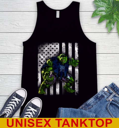 Detroit Tigers Hulk Marvel Avengers MLB Baseball American Flag Tank Top