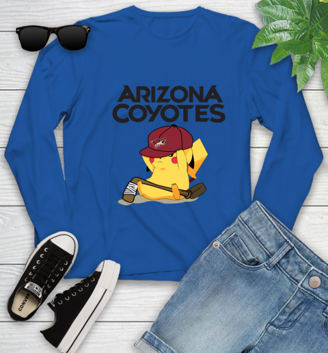 NHL Pikachu Hockey Sports Arizona Coyotes Youth Long Sleeve 9