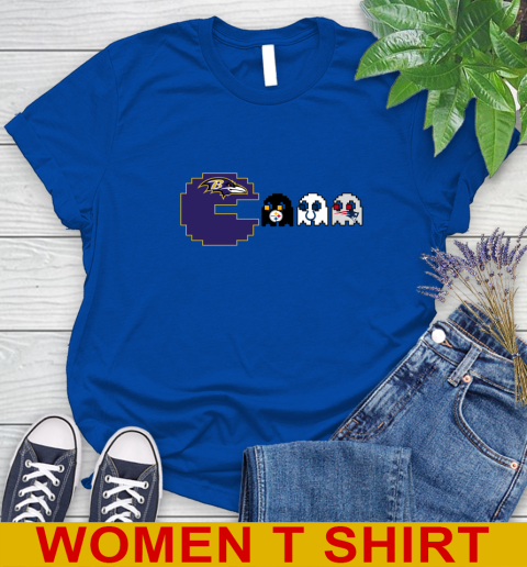 Baltimore Ravens NFL Football Pac Man Champion Women's T-Shirt 9