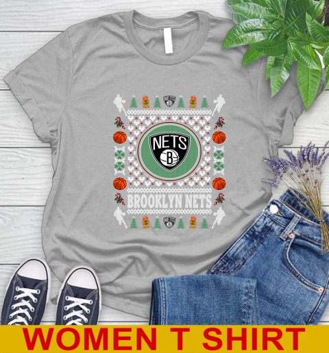 Brooklyn Nets Merry Christmas NBA Basketball Loyal Fan Women's T-Shirt 5