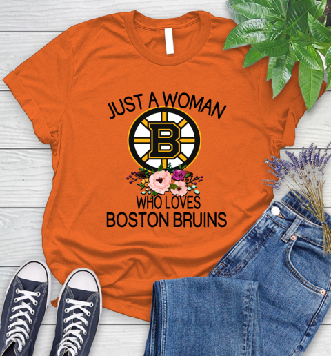 NHL Just A Woman Who Loves Boston Bruins Hockey Sports Women's T-Shirt 2