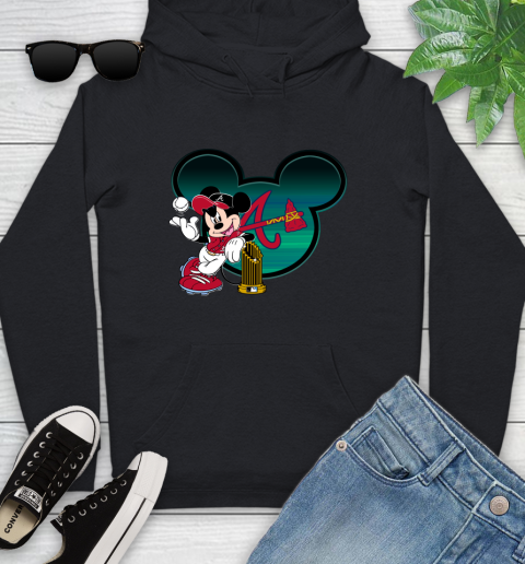 MLB Atlanta Braves The Commissioner's Trophy Mickey Mouse Disney Youth Hoodie 2