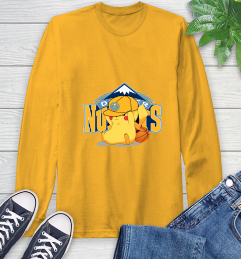 NBA Pikachu Basketball Sports Denver Nuggets Long Sleeve T-Shirt 3
