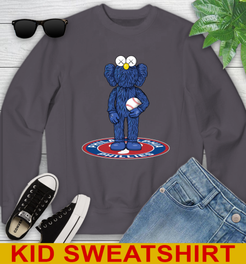 MLB Baseball Philadelphia Phillies Kaws Bff Blue Figure Shirt Youth Sweatshirt 6
