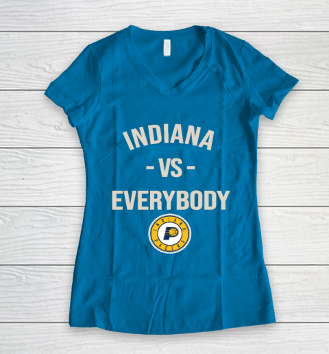 Indiana Pacers Vs Everybody Women's V-Neck T-Shirt 5