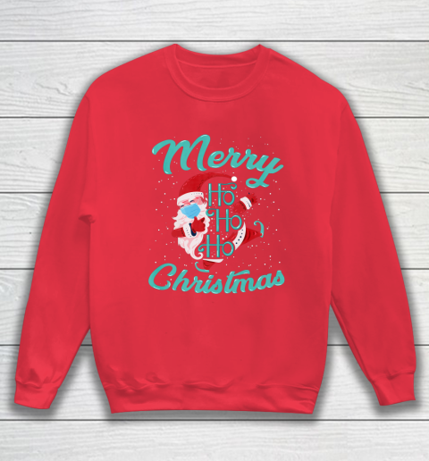 Merry Christmas Ho Ho Ho Santa Claus Wearing A Face Mask Sweatshirt 7