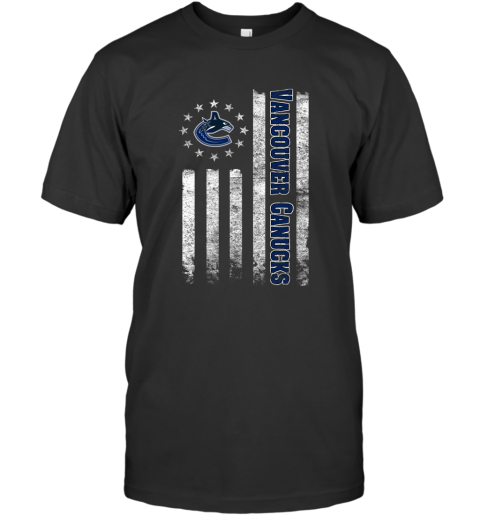 NHL American Flag Hockey Sports Vancouver Canucks T-Shirt