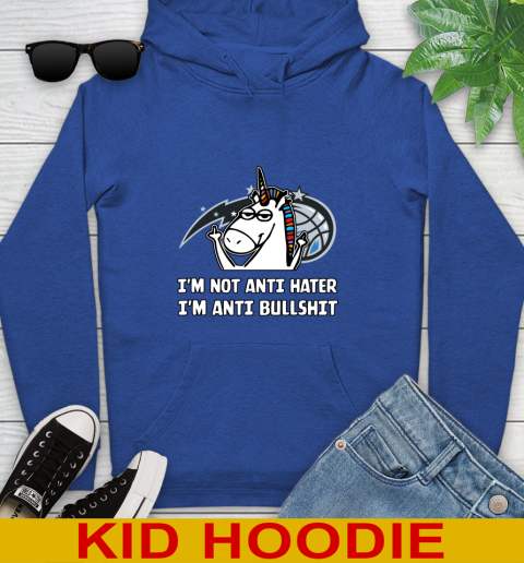 Orlando Magic NBA Basketball Unicorn I'm Not Anti Hater I'm Anti Bullshit Youth Hoodie 10