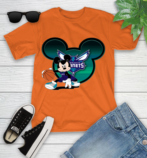 NBA Charlotte Hornets Mickey Mouse Disney Basketball Youth T-Shirt 7