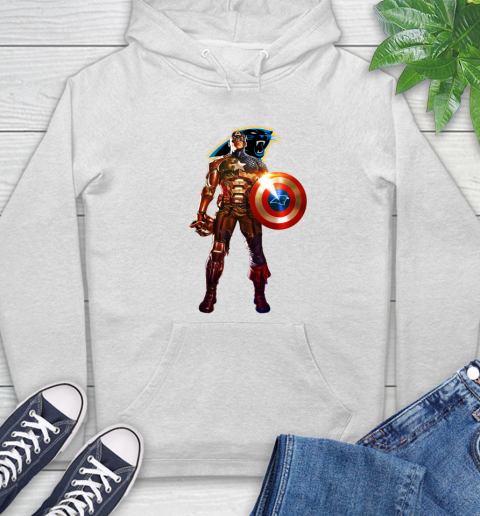 NFL Captain America Marvel Avengers Endgame Football Sports Carolina Panthers Hoodie